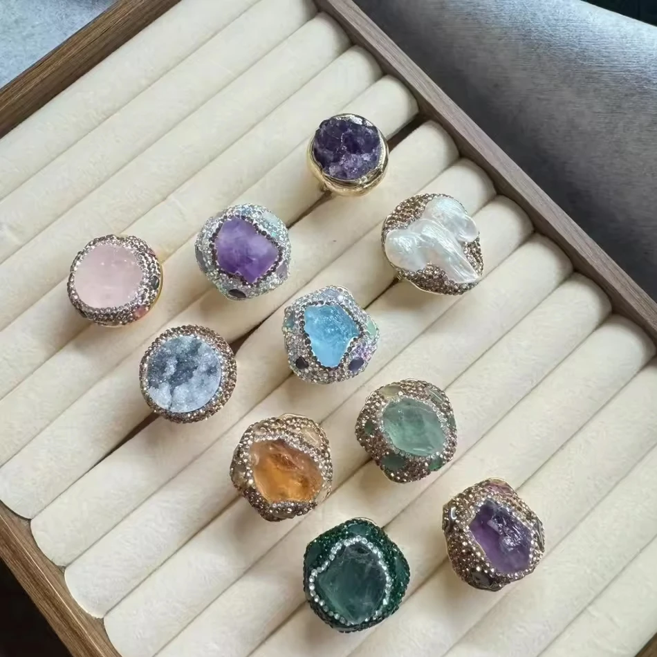 OEM-kundenspezifischer Schmuck, Gro&szlig;handel, verstellbare Kristalle, heilende Rohsteine, umweltfreund