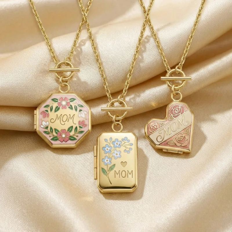 OEM kundenspezifischer Schmuck, herzf&ouml;rmiger Anh&auml;nger zum &Ouml;ffnen und Schlie&szlig;en Halskette aus Messing