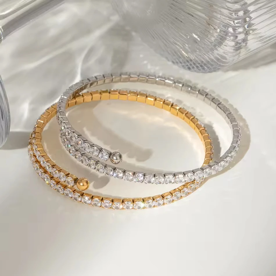 Soem-kundenspezifischer Schmuck-Edelstahl-Zirkonarmreif, exquisites, luxuri&ouml;ses Nischendesign-Damena