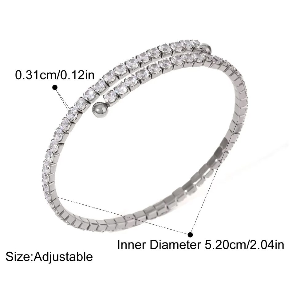 OEM-kundenspezifischer Schmuck-Edelstahl-Zirkon-Armreif, exquisites, luxuriöses Nischendesign-Frauenarmbänder, Großhandel für Schmucklieferant