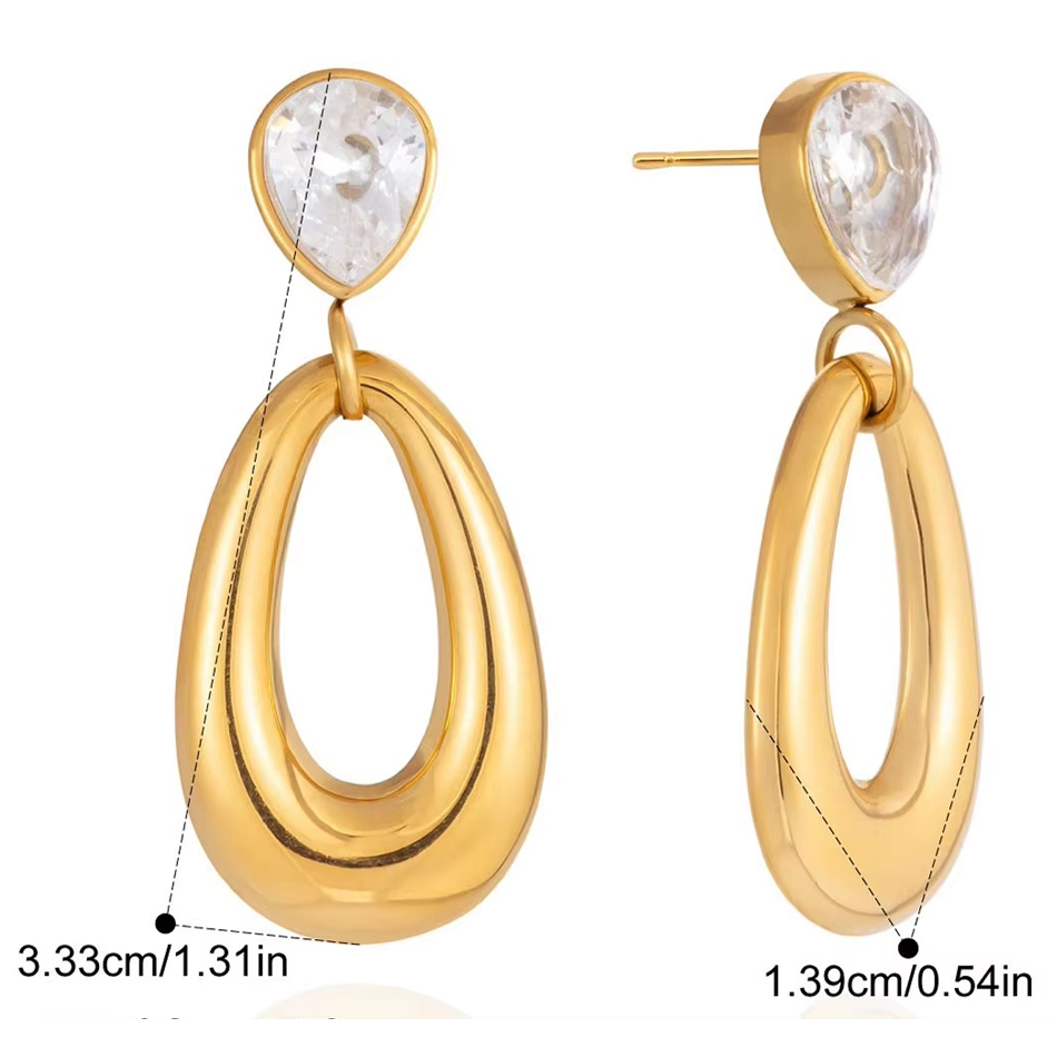 OEM Custom Jewelry Edelstahl-Zirkon-Ohrringe, leichte Luxus-High-End-Ohrringe, Herbst- und Winter-Ohrringe, Modeschmuck