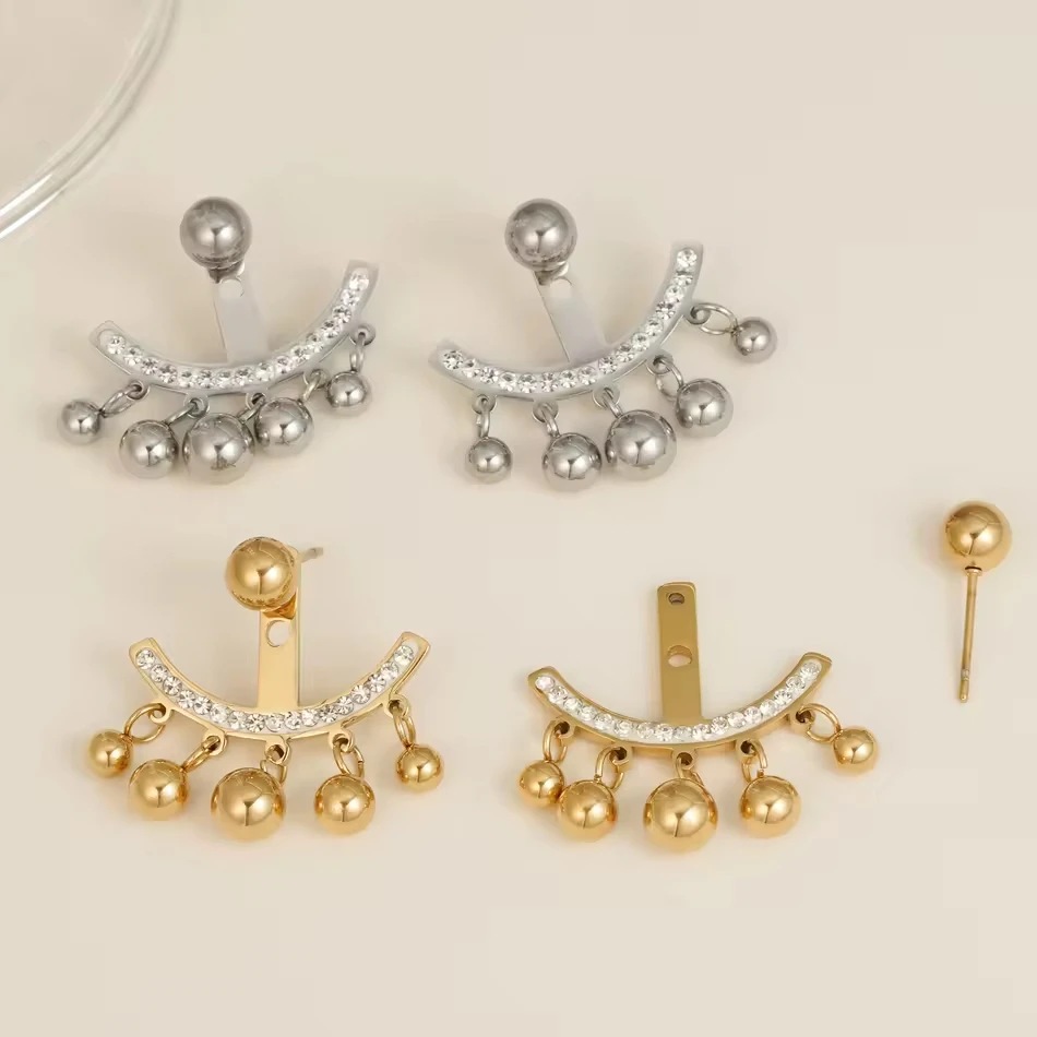 Funkelnde Tautropfen-Ohrstecker von OEM-Schmuck, Minimalismus mit abnehmbaren, stapelbaren CZ-Diaman