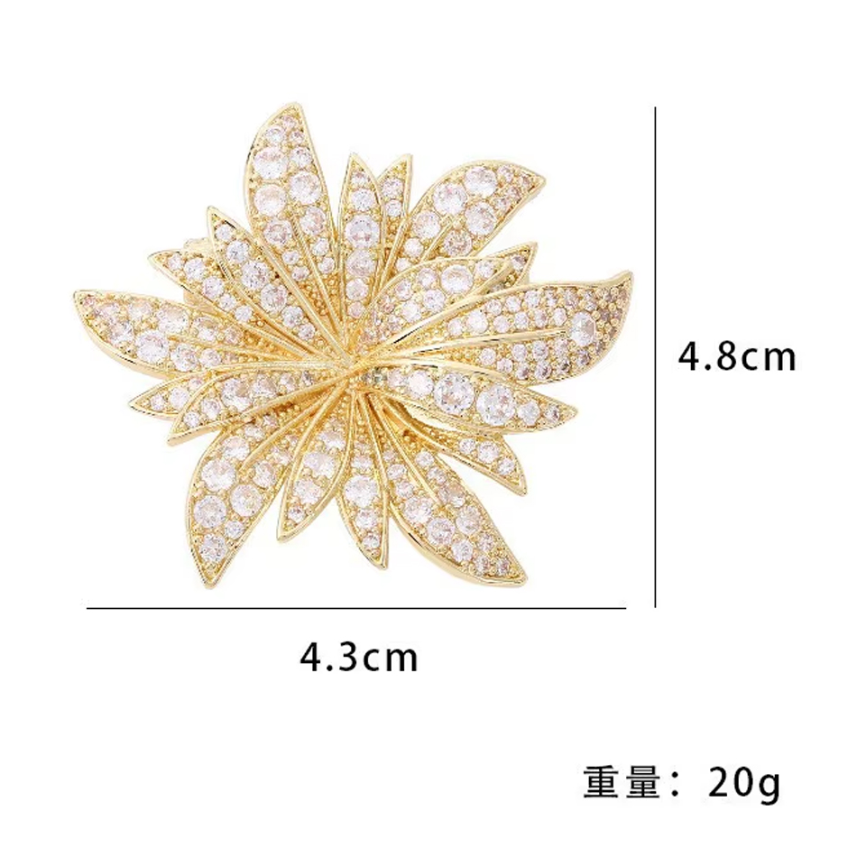Großhandel Frauen Blume Große Broschen Dame Strass Corsage Brosche Mädchen Trendy Schmuck Beste Geschenk Pins Schmuck Zubehör